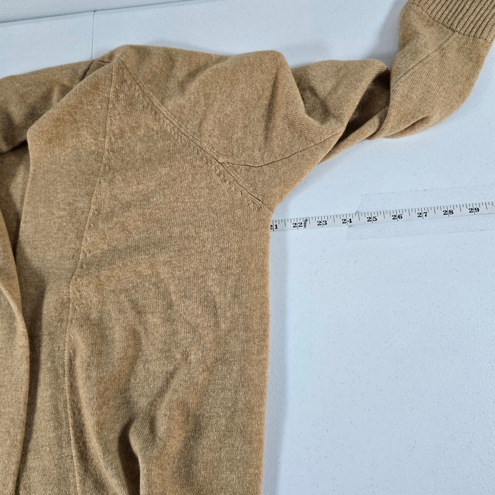 Vince Wool Cashmere Open Front Cardigan Camel Tan Shawl Collar Medium RN106730 - Picture 3 of 7